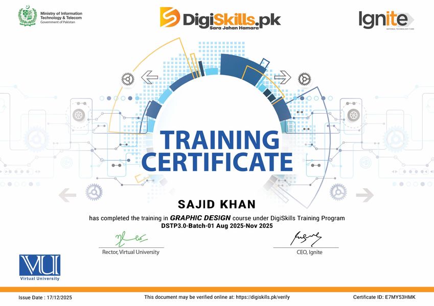 Graphic Design Certificate – DigiSkills Pakistan